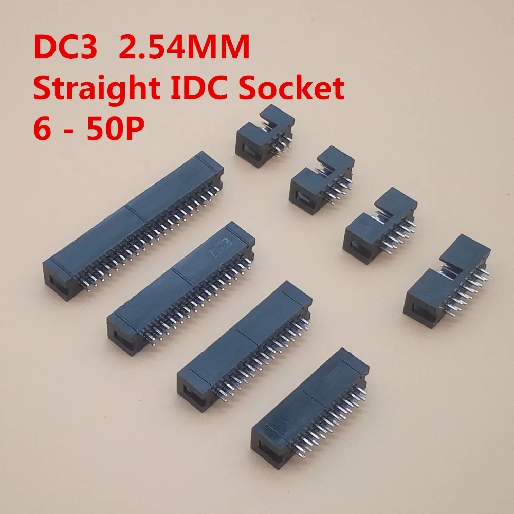 Black Pack of 20 6P 6-Pin 1.27mm Straight Male Header