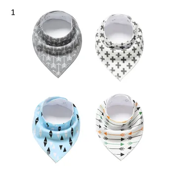 

4Pcs/Lot 2018 New Baby Boys Girls Bibs Double Layer Cotton Cartoon Bibs Waterproof Anti Dirty Burp Cloths Triangle Saliva Towel