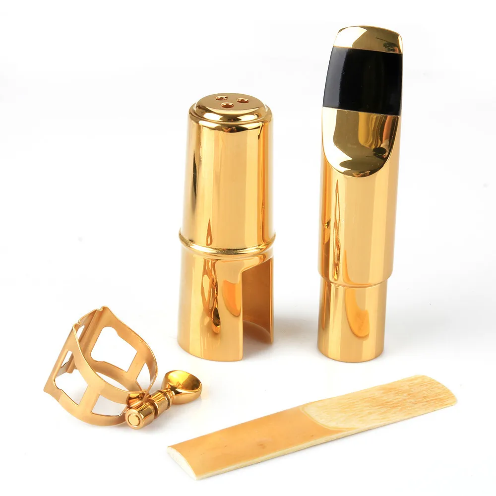 Free Shipping Bb Tenor Sax Saxophone Metal Mouthpiece with Cap Reed and