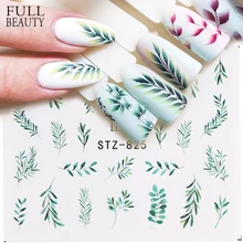 1 pièces décalcomanie à ongles d'eau et autocollant fleur feuille arbre vert Simple été curseur pour manucure Nail Art filigrane conseils CHSTZ824-844(China)
