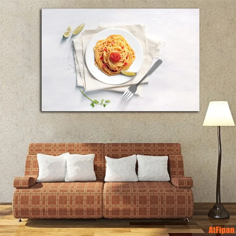 

Spaghetti HD Print Poster Frameless Painting Delicious Noodles Canvas Art Resturant Wall Decor High Quality Printing