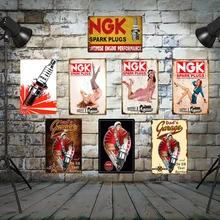 Dad's Garage Настенный декор Miss свечи зажигания NGK оловянные знаки шины моторное масло бензиновая станция винтажный металлический постер Ретро табличка
