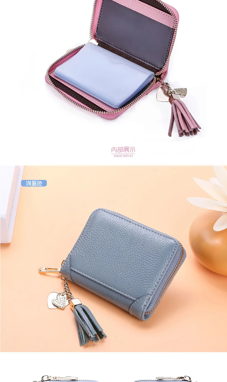 Pink Women Credit ID Card Holder Case Extendable Business Bank Cards Bag Wallet Coin Purse Carteira Mujer Tarjetero