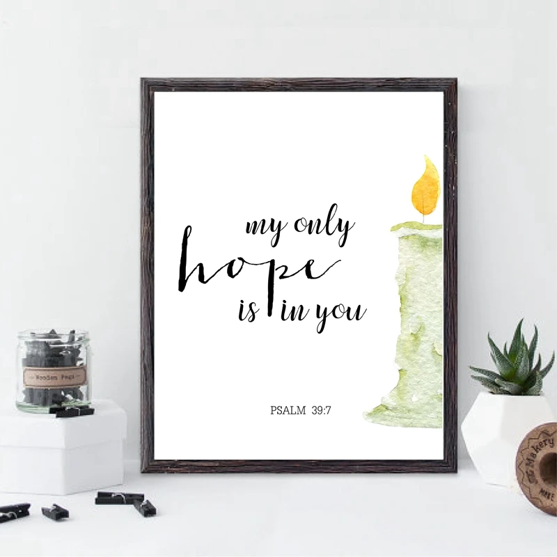Библейские стихи Hope Quotes холст плакаты печать Писание христианская настенная
