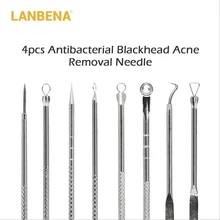 4 шт. антибактериальные Черноголовых угорь иглы прыщ иглы угорь лечения акне Acne Extractor Remover