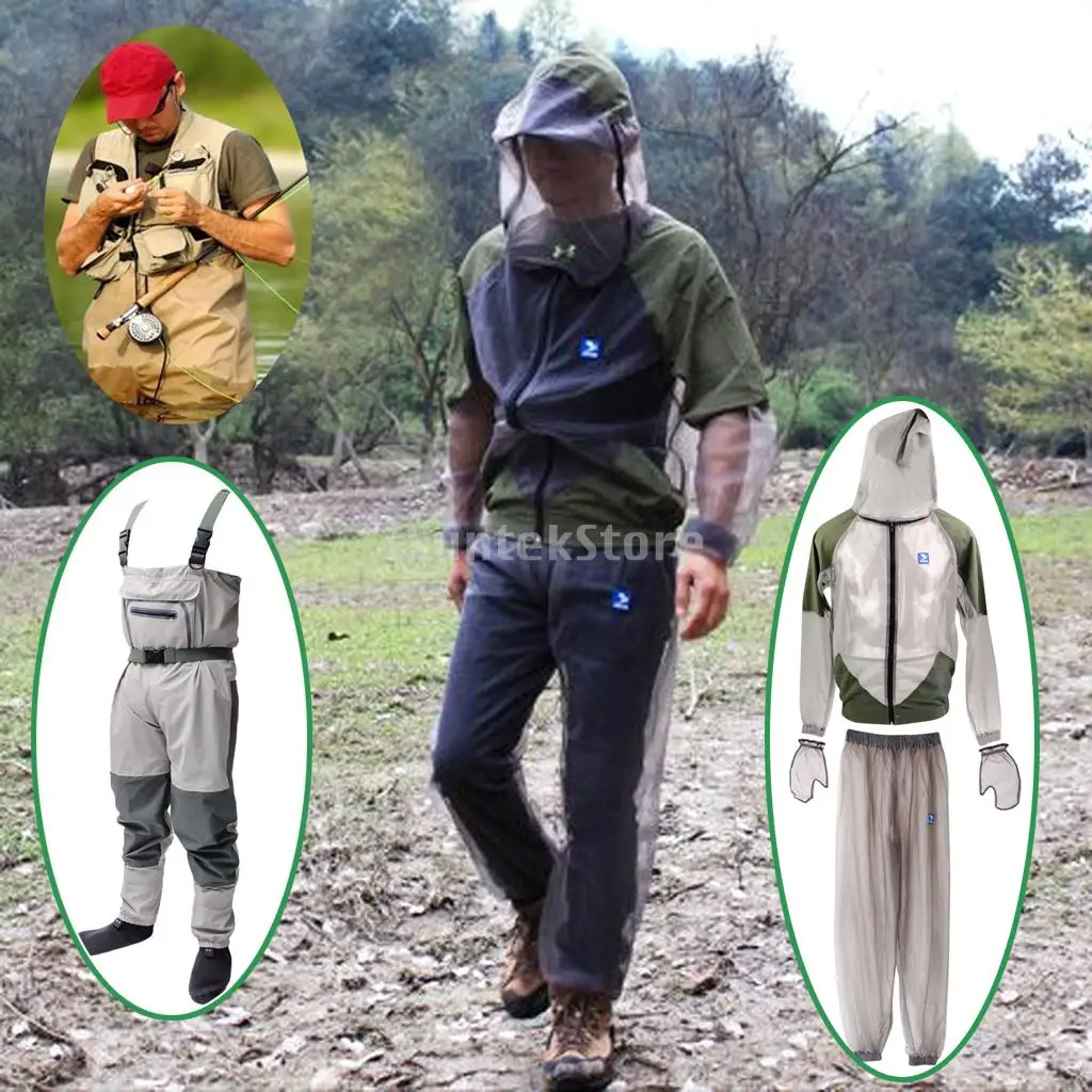 

Outdoor Activities Clothing Set Fly Fishing Wader Anti-mosquito Clothing Car Washing Gardening Clothes Combo Set L