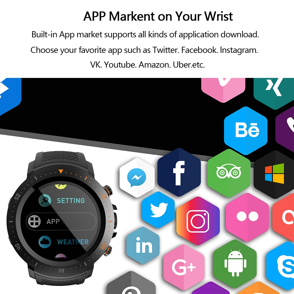 MAKIBES A4 4G 530mAh 1+16GB Waterproof Music Play Smart Watches Sport GPS Watch Phone Pedometer Smartwatch For MI8 IOS Android