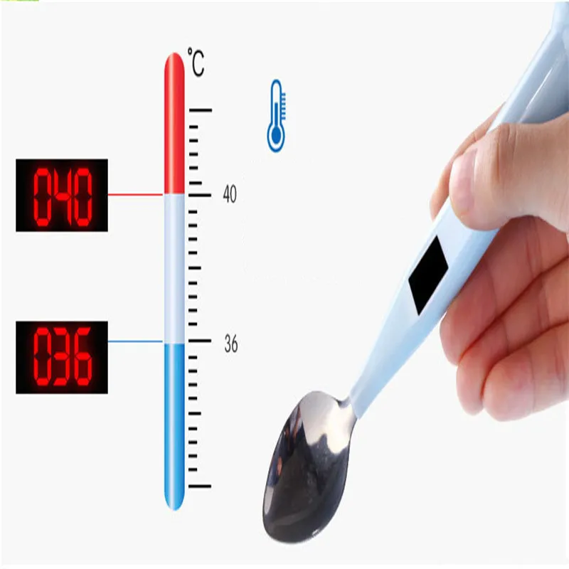 Мониторы ложка термометр здоровья ребенка сауна Интеллектуальный ЖК-дисплей цифровой Еда Термометры Температура прибор для детей Childern