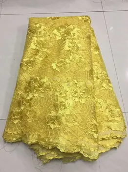 

African Lace Fabric High Quality 3D Flower Lace Fabric Beautiful Applique Stones And Beaded Lace For Nigerian Wedding Dress Z47