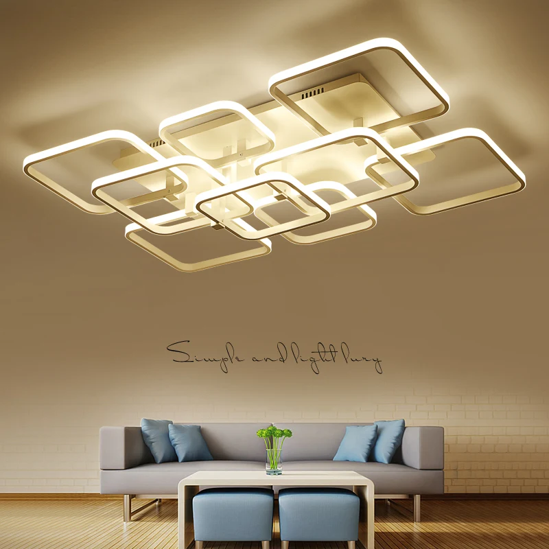 

Square Circel Rings Chandelier For Living Room Bedroom Home AC85-265V Modern Led Ceiling Chandelier Lamp Fixtures Free Shipping