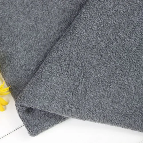 Dark Gray Polyester Polar Fleece Fabric anti pilling one side Fleece ...