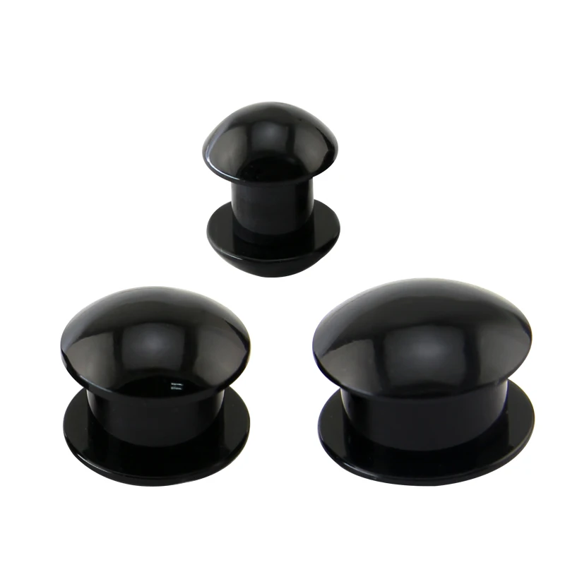 Black acrylic fake Plug Stainless Surgical Steel shiny AB coated acrylic jewel 10mm