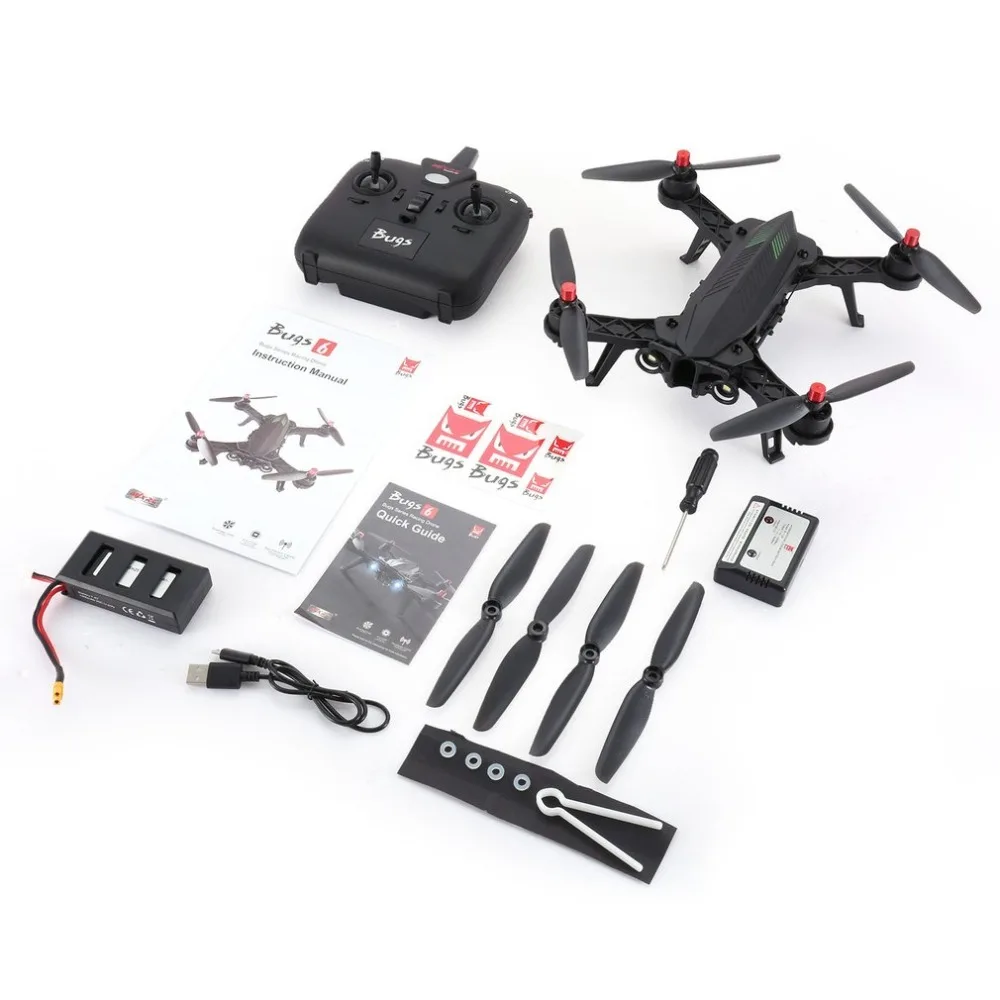 

MJX Bugs 6 B6 2.4GHz 4CH 6 Axis Gyro Pre-assembled RTF Racing Drone High Speed 1806 1800KV Motor Brushless RC Quadcopter