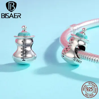 

925 Sterling Silver Cute Milk Bottle Memory Baby Beads Fit BISAER Charms Bracelet Authentic Original Bracelets Jewelry ECC361