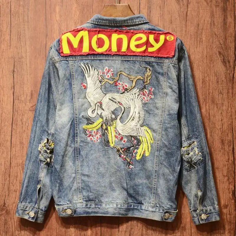 PUNKOOL Denim Jacket Men 2017 Original Designs Money Print Patch Blue Jean Jacket For Men Hip ... PUNKOOL Denim Jacket Men 2017 Original Designs Money Print Patch Blue Jean Jacket For Men Hip ...