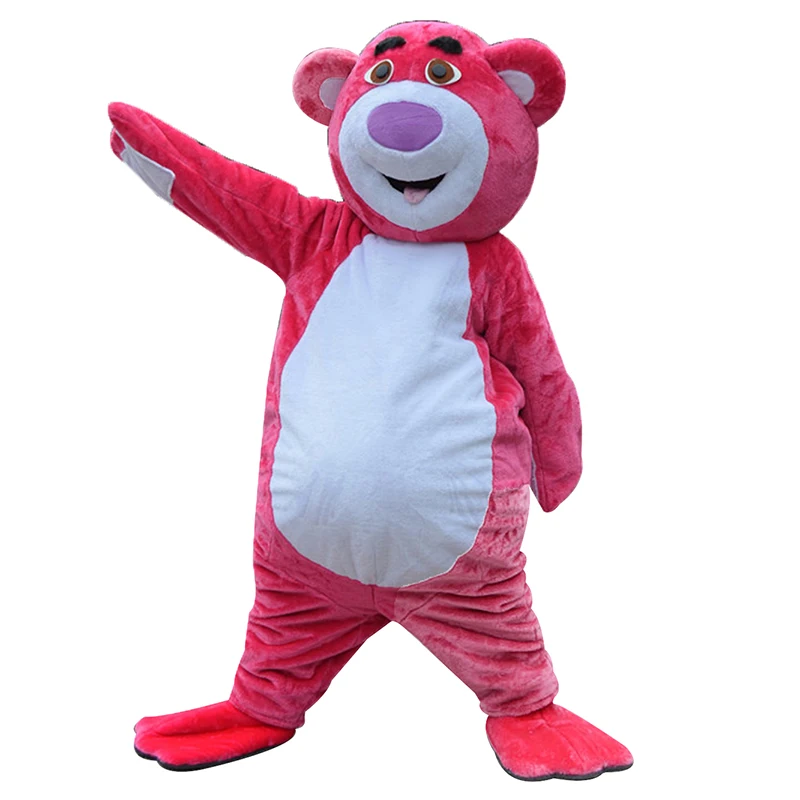 

Pink bear mascot costume Fancy Party Dress performance props Adult Size