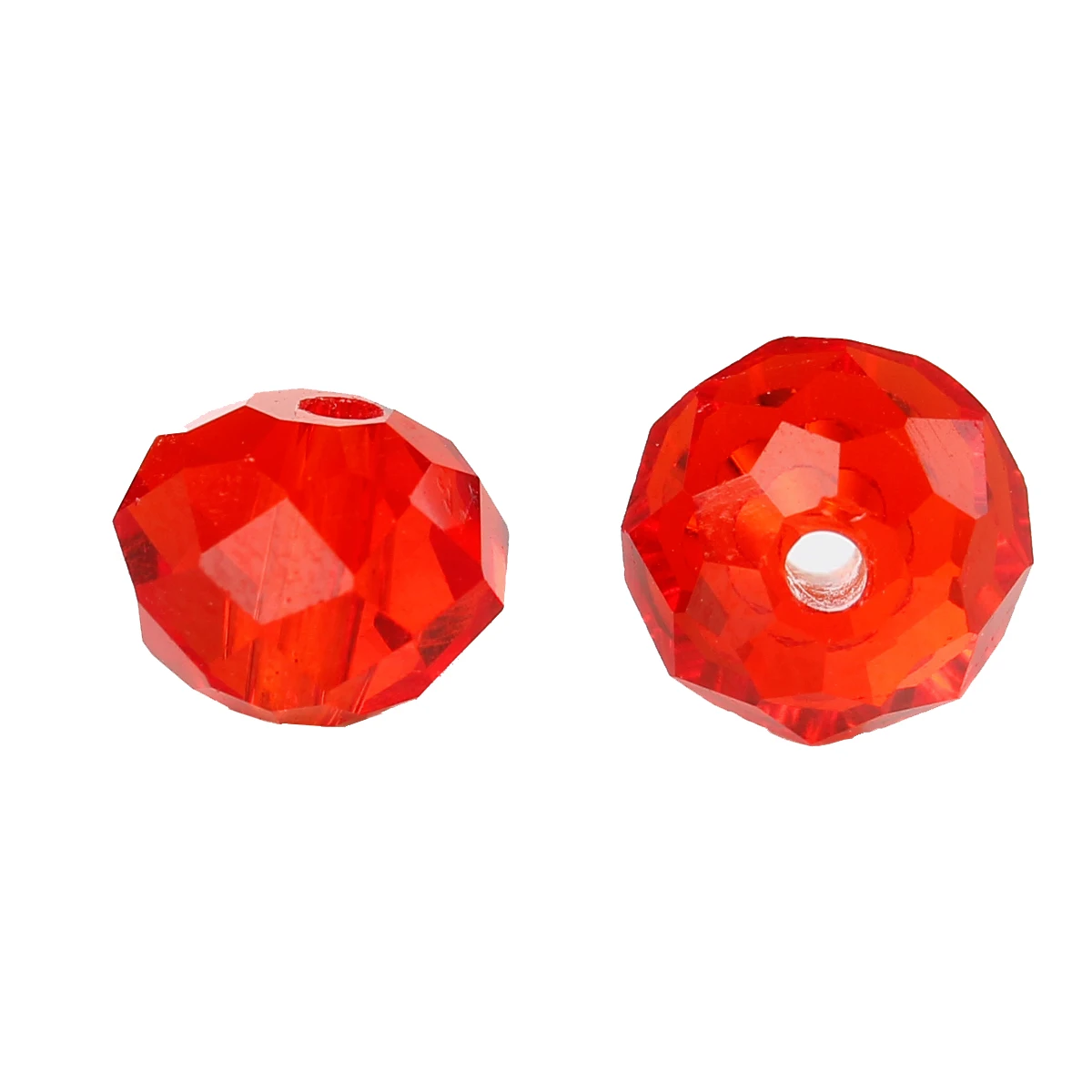 DoreenBeads стеклянные свободные бусины плоские круглые красные граненые прозрачные