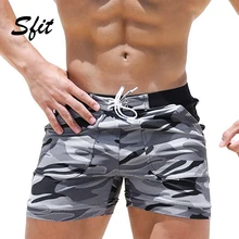 Sfit лето для мужчин's пляжные шорты одежда заплыва мужские шорты для купания быстросохнущие Drawstring фитнес тренировки свободные Камуфляж спортивные шорты