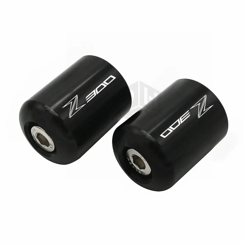 For KAWASAKI Z300 2013- CNC Handlebar Grips Bar Ends Cap Cover Slider - Цвет: Черный
