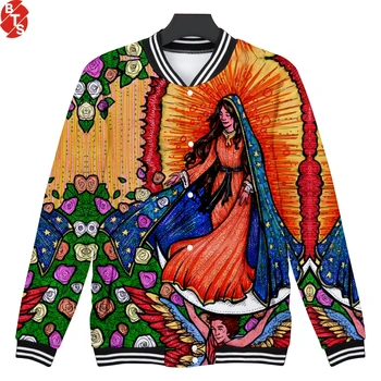 

Our Lady of Guadalupe 3D Men's Baseball Jackets Women/Men Couple's Kpop Onmyoji Hip Hop Style Autumn Fashion Jackets 2018