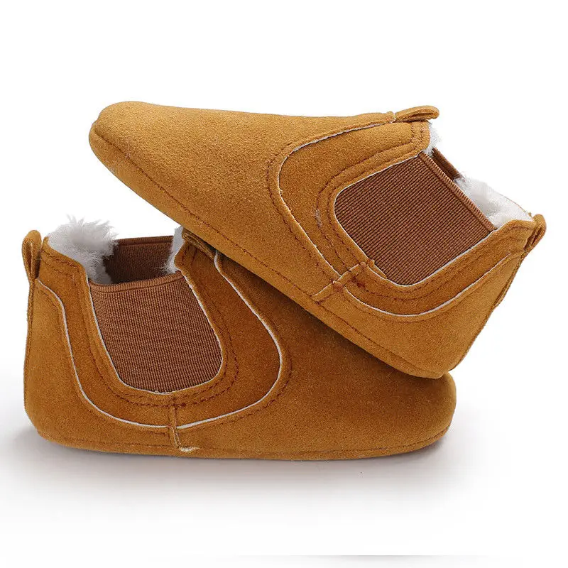 Удобная обувь для маленьких мальчиков и девочек; нескользящая обувь с мягкой подошвой кожаные
