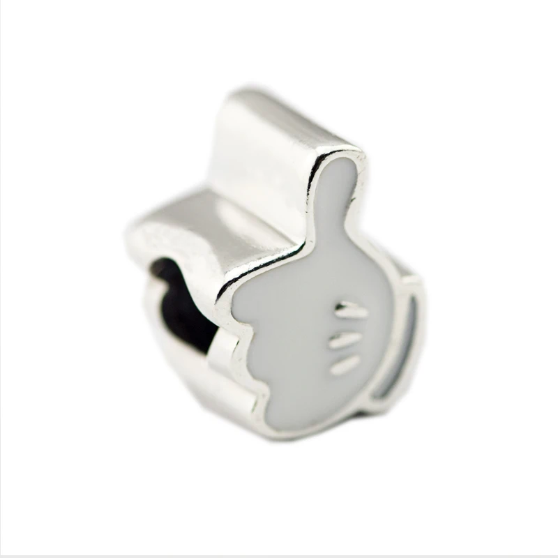 

Charms Fit Pandora Bracelet Bead DIY Jewelry Mouse Iconic Glove Charm, White Enamel 100% 925 Sterling Silver Jewelry FL727