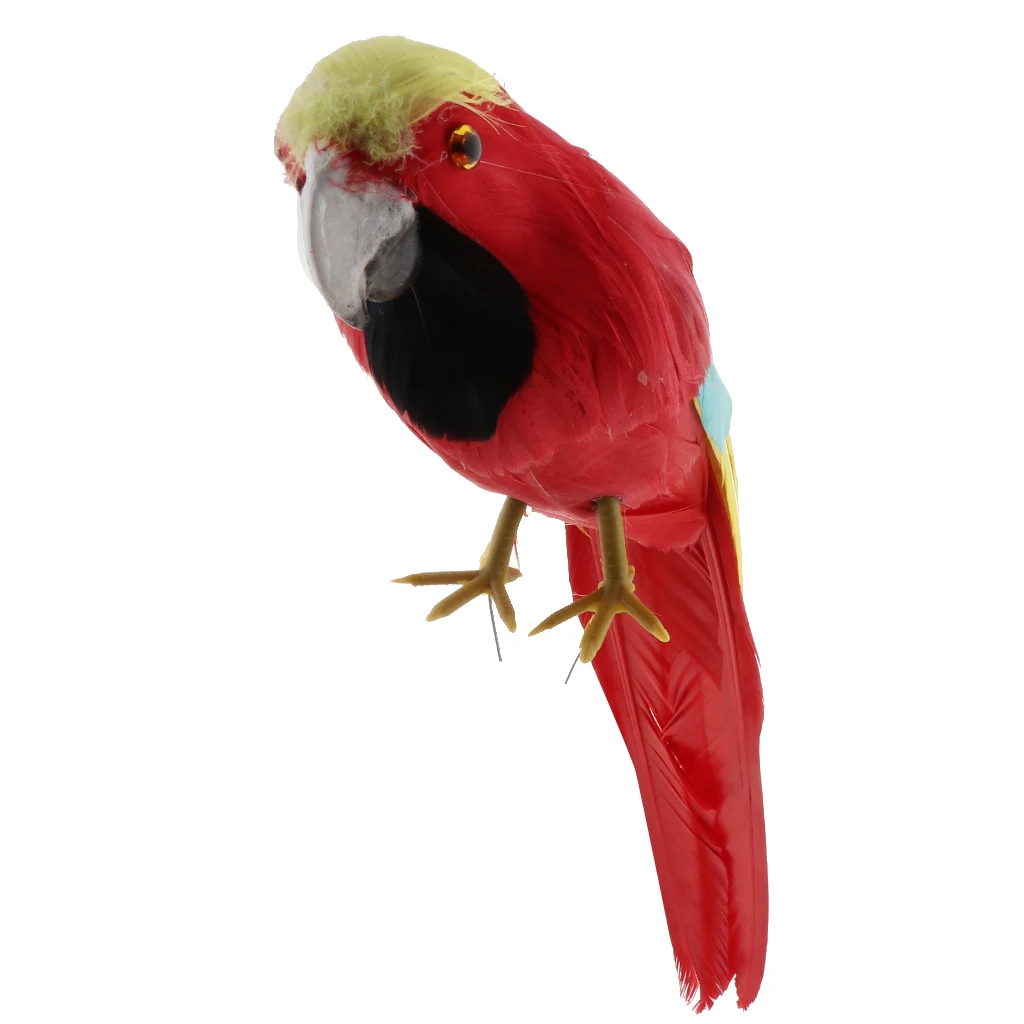 Simulation Parrot Model Artificial Feather Bird Animal Figurine Home Garden Sculptures Yard Law Ornament Decor Fancy Dress Party