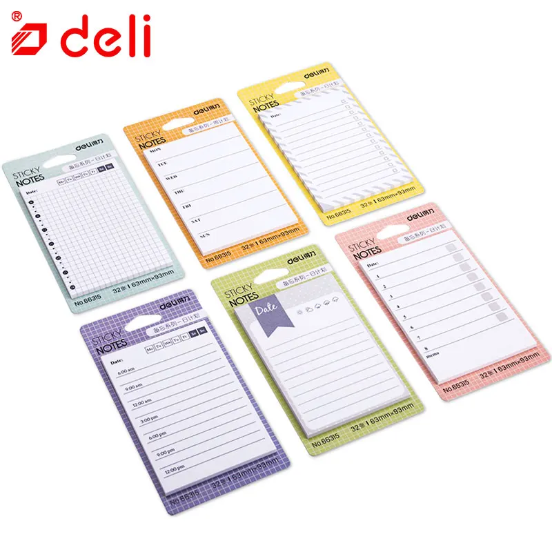 Deli милый еженедельник memo pad 6 стилей kawaii стикер для заметок скрапбукинга filofax повесток планировщик офисные школьные принадлежности