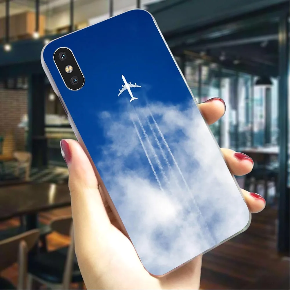 Plastic Phone Case for iPhone 5S Space Moon Cover for iPhone 8 Plus Covers XR Xs Max 7 5 Plus 6 6S SE