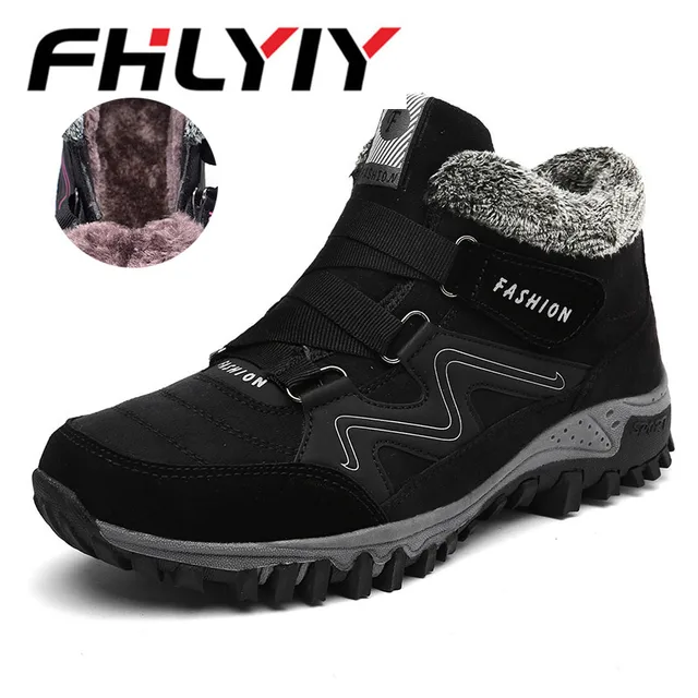Men Boots Winter With Fur Warm Snow Boots Men Winter Boots Work Shoes
