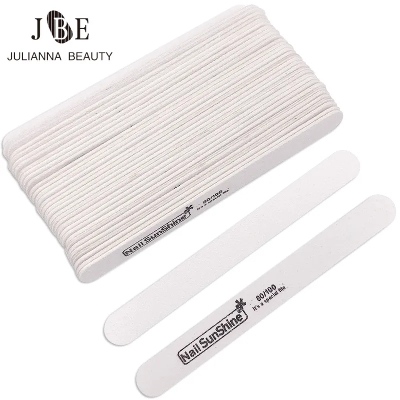 

100x Wood White Nail Files 80/100 Wooden Disposable Sanding Polishing Buffer Salon Manicure Tip Nail Art Tool Manicure Set