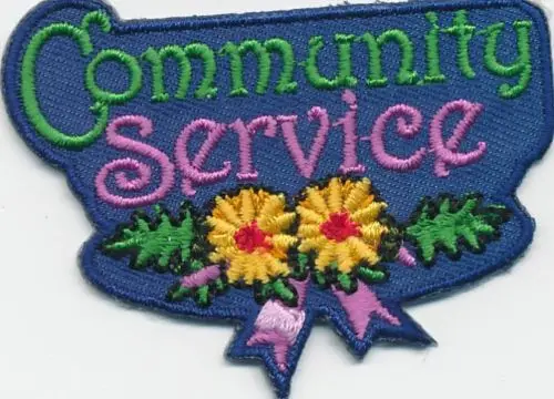 Boy Girl COMMUNITY SERVICE BLUE Flowers Fun Patches Crests Badges GUIDES SCOUT