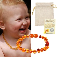 Классический 10 цветов Янтарный Прорезыватель Браслет/ожерелье для ребенка взрослых Протестировано в лаборатории Аутентичные 8 размеров Натуральный Янтарный камень женские ювелирные изделия