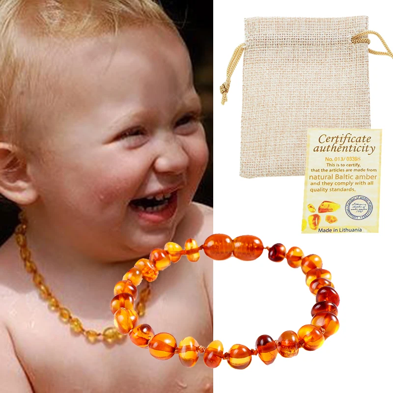 

Classic 10 Colors Amber Teething Bracelet/Necklace for Baby Adult Lab Tested Authentic 8 Sizes Natural Amber Stone Women Jewelry