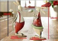 2 pçs, High-21cm, metal moda coelho/frango decoração para casa. presente de aniversário casado, ornamentos de mesa do quarto do bebê