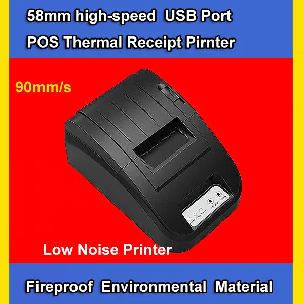 

2014 Hot !  58mm usb port  high speed Thermal Receipt Pirnter  Low Noise Mini Printer pos printer Free shipping