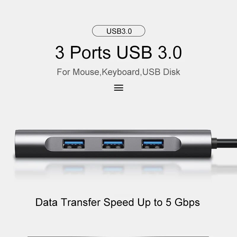 SAMZHE USB HUB Type C to HDMI RJ45 Card Reader Adapter USB3.0 Hub for MacBook Samsung Galaxy S9/Not