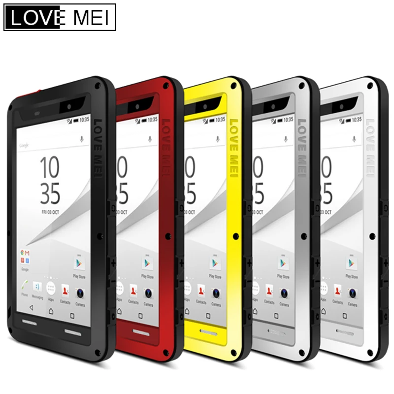 

LOVE MEI Powerful Aluminum Metal Doom Armor For SONY Xperia Z5 Premium Compact Luxury Waterproof Shockproof Heavy Duty Cover
