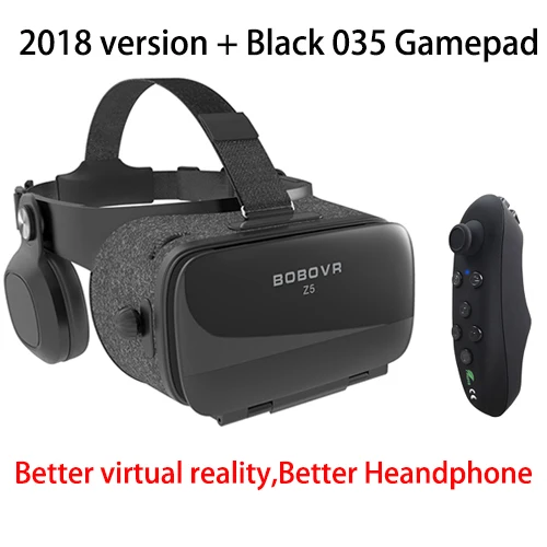 BOBOVR Z4 обновление BOBO VR Z5 120 FOV 3D картонный шлем очки виртуальной реальности стерео гарнитура коробка для 4,7- 6,2 'мобильный телефон - Цвет: 2018 Z5 035 Black