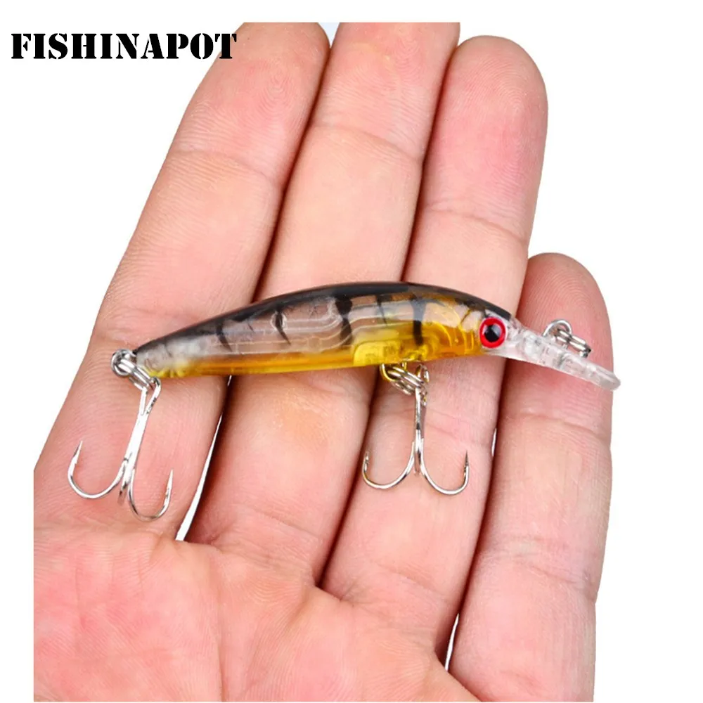 2018 1pcs Minnow Fly Fishing Lure 7cm3.9g Hard Bait Lure Wobbler Crankbait Carp Bass Fishing Tackle with 8# Hooks 3D Eyes