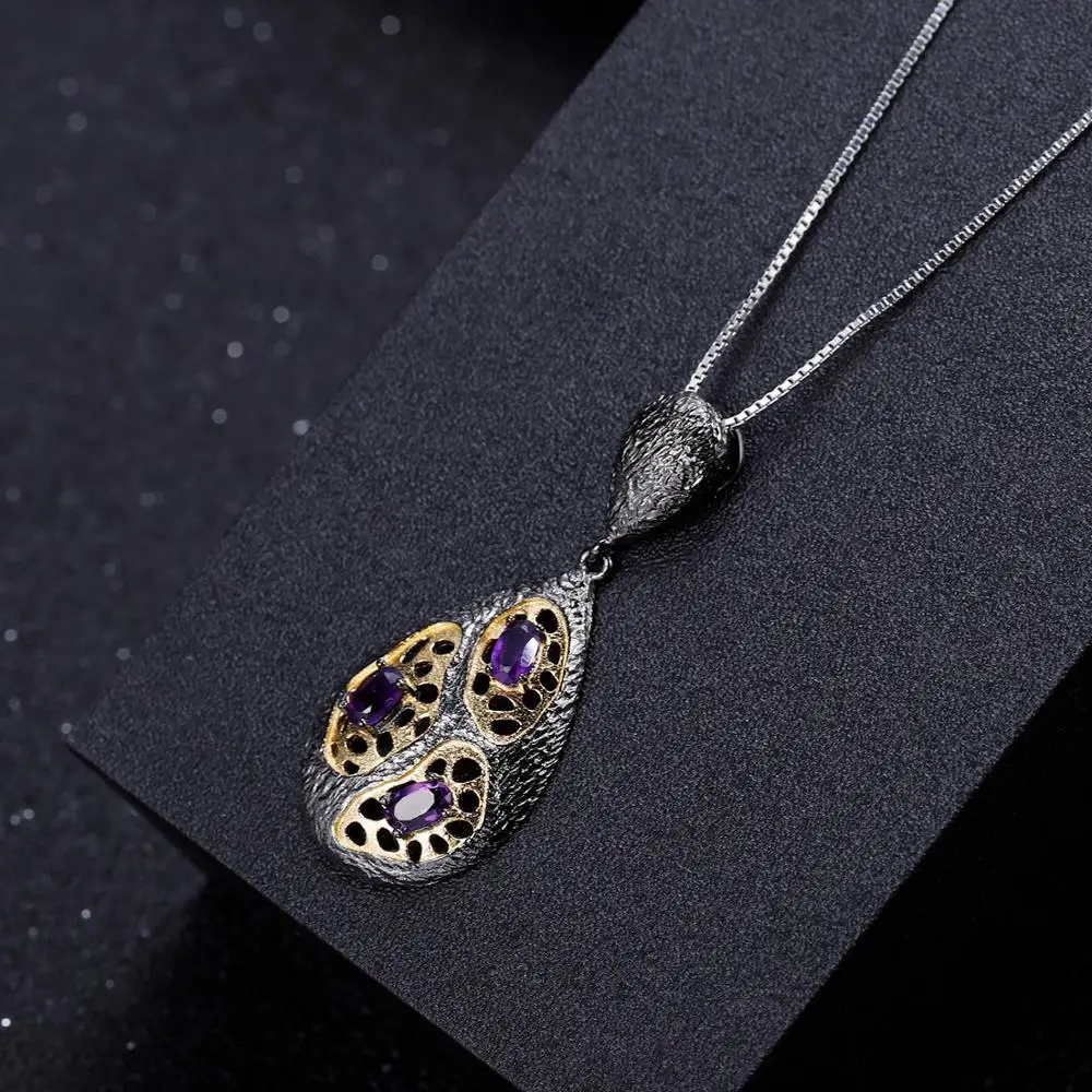 GEM'S балет 925 серебро оригинальный ручной работы лепесток цветочный кулон