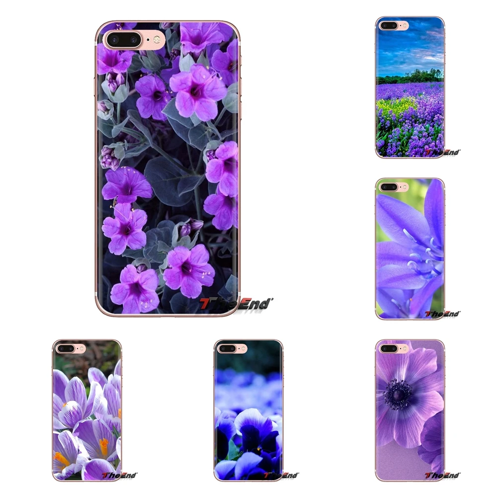 Soft Transparent Cases Covers For Samsung Galaxy J1 J2 J3 J4 J5 J6 J7 J8 Plus 2018 Prime 2015 2016 2017 sweet Violet flower |