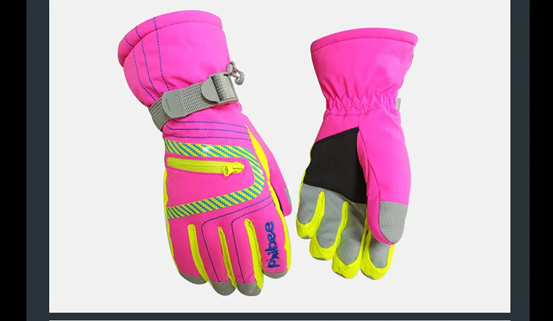 Лыжные перчатки для детей от 6 до 12 лет, детские перчатки, утепленные ветрозащитные водонепроницаемые зимние перчатки, лыжные перчатки для маленьких мальчиков и девочек