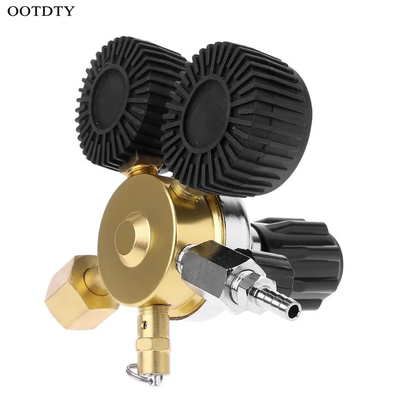 OOTDTY CO2 Регулятор бочонка регулятор подачи пива с предохранительным клапаном для газа 0-3000PSI(двойной датчик) редуктор углекислого газа