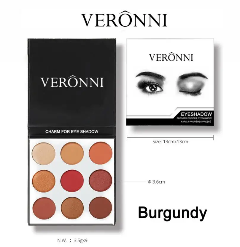 

Hot VERONNI 9 color eyeshadow matte earth color nude makeup make-up tray