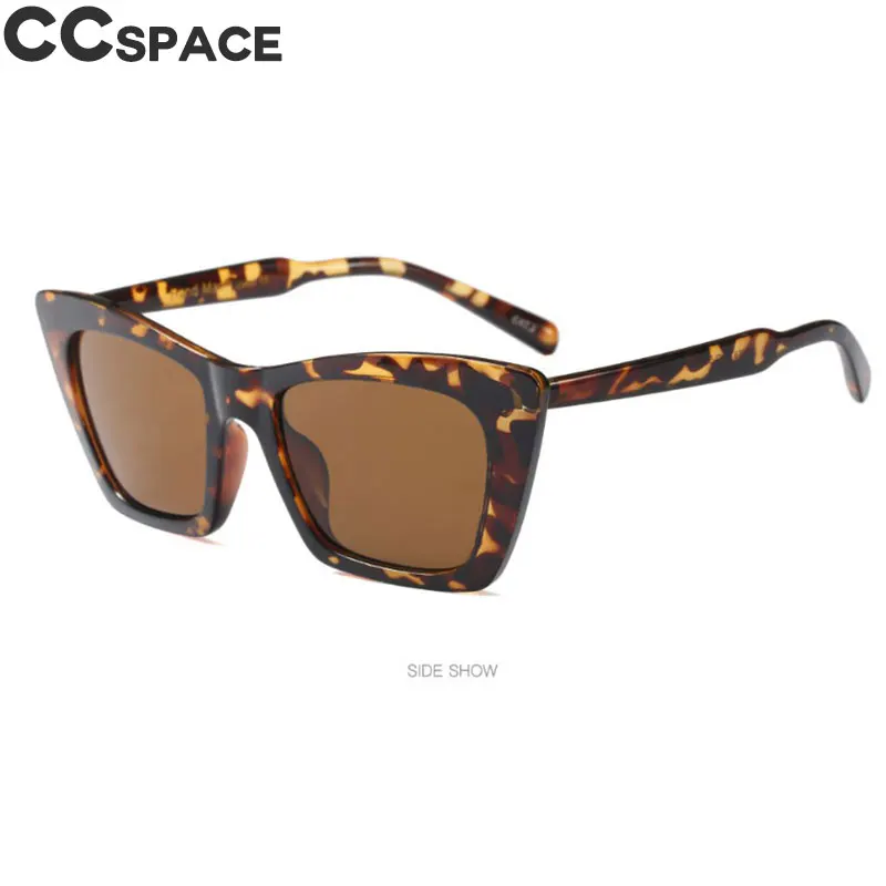 Сексуальные солнцезащитные очки "кошачий глаз", женские, Роскошные, прекрасные оттенки, белая оправа, CCSPACE, винтажные, брендовые, дизайнерские очки, UV400 - Цвет линз: C3 leopard tea