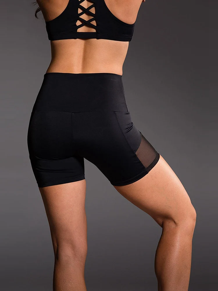 

2019 New Summer High Waist Transparent Silm Breathable Women's Short Femme Patchwork Mesh Sexy Booty Shorts for Women