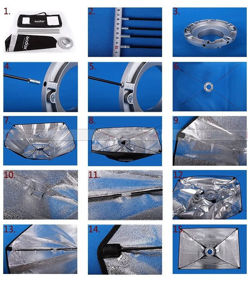 Софтбокс Godox 60*60/60*90/90*90/70*100/80*120 Портативный Прямоугольный софтбокс с креплением Bowens опционный сотовый софтбокс с решеткой