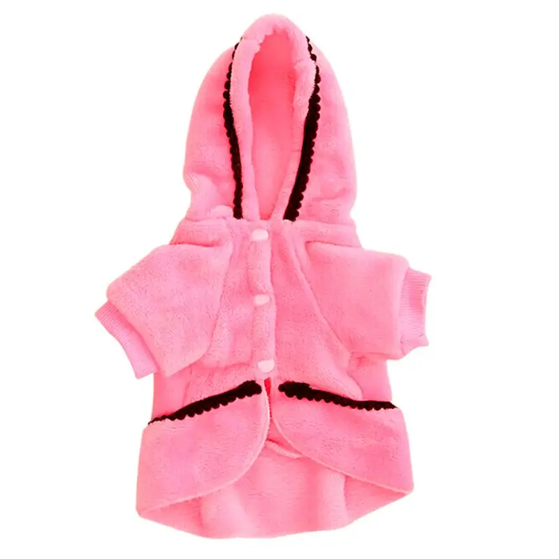 Пальто на собаку, для питомца куртка Зимняя Теплая Одежда Щенок свитер для котов пальто Костюмы одежда - Цвет: Розовый