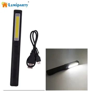 

Lumiparty Rechargeable COB LED Flashlight Work Light Strong Magnetic Rotation Hook Pen Flashlight Camping Mini Light Lamp Torch